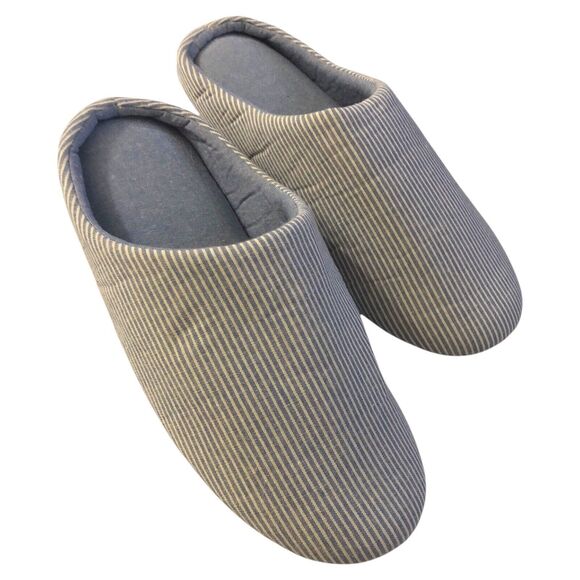 Millstrand Striped Blue & White Soft Slipper Warm Indoor Flat Slides Nonslip 7 - Picture 12 of 16